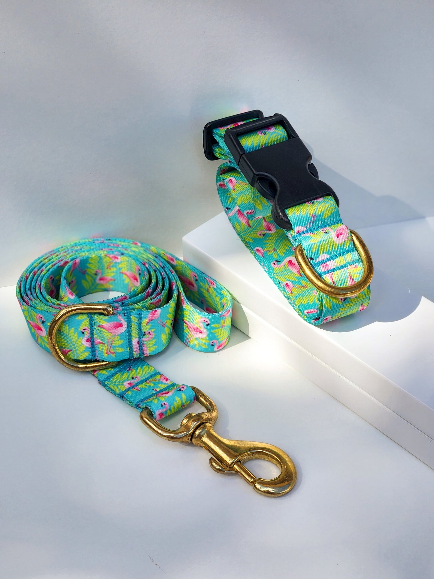 Flamingo Collar + Lead Set