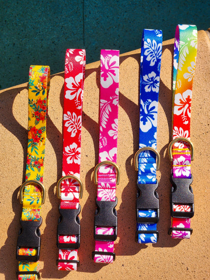 Pink Hawaiian Collar + Lead Set