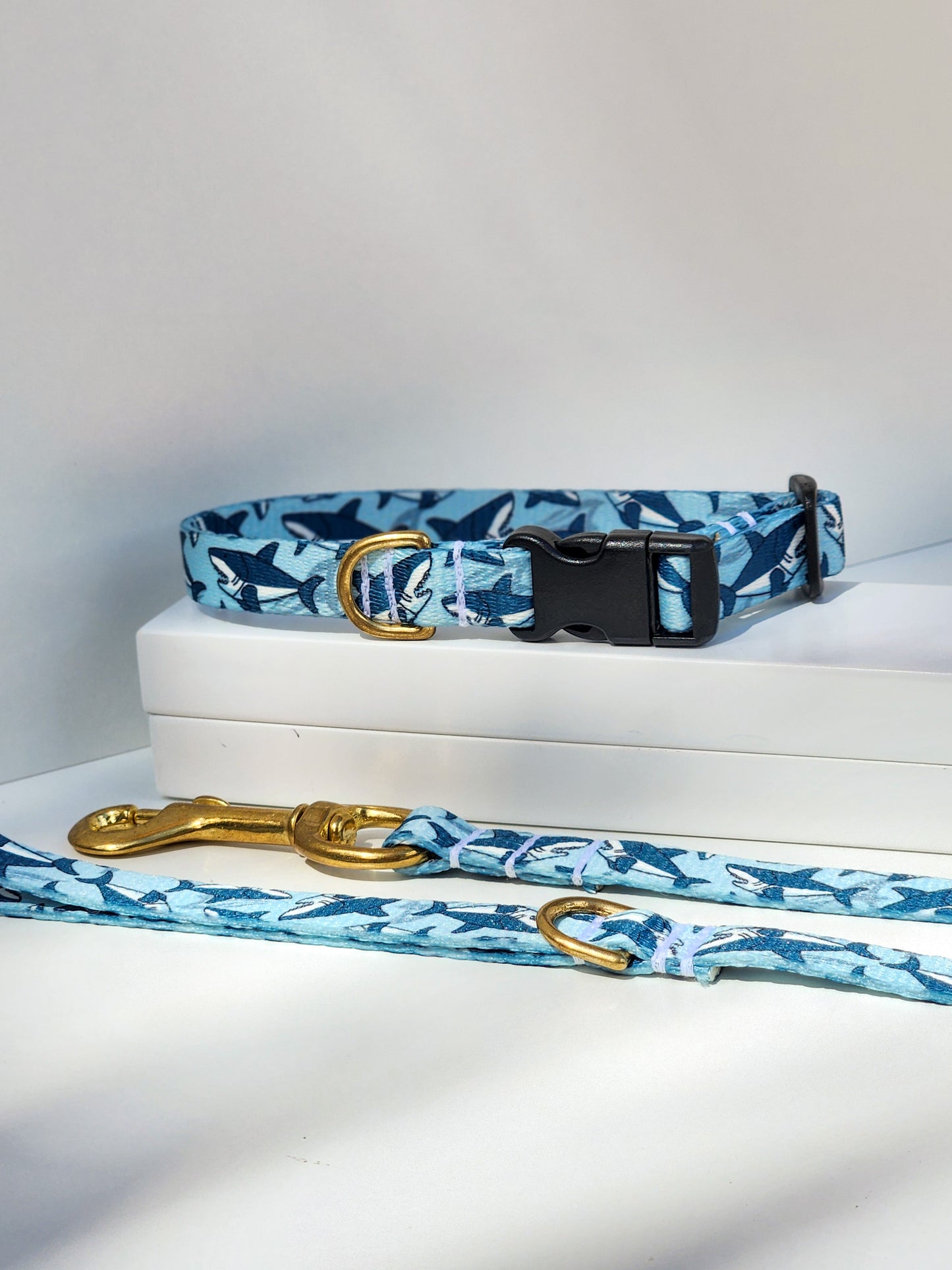 Blue Sharks Collar + Lead Set