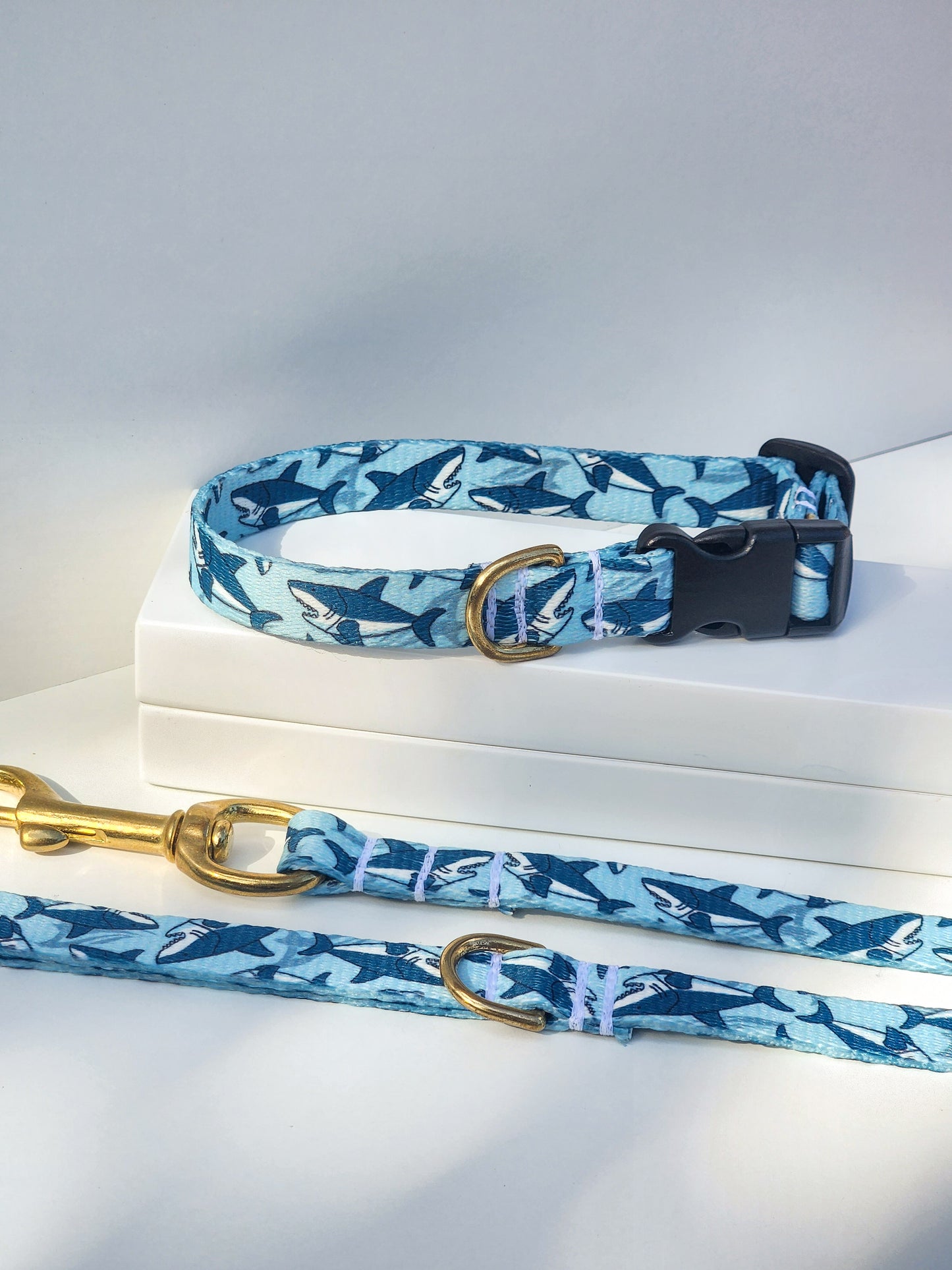 Blue Sharks Collar + Lead Set